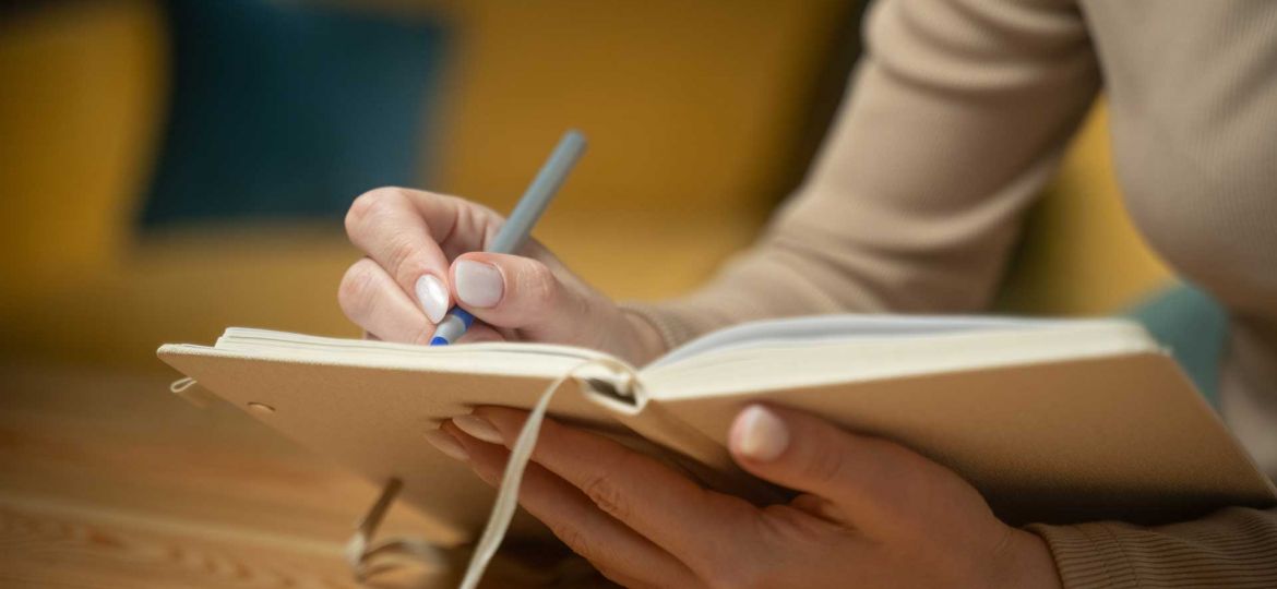 A woman journaling